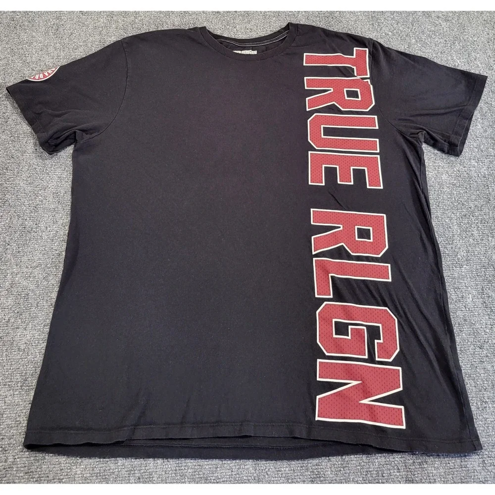 True Religion Men's T-Shirt Original Buddha Brand Size XXX-Large Black (3XL)